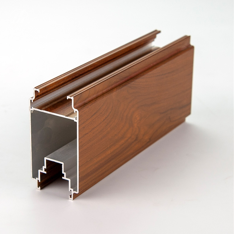 wood grain powder coating aluminium profile 3D effect grain wood colour